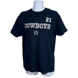ALSTYLE T-Shirt Dallas Cowboys Men's LG Blue Ezekiel Elliott #21‎ SS 100% Cotton